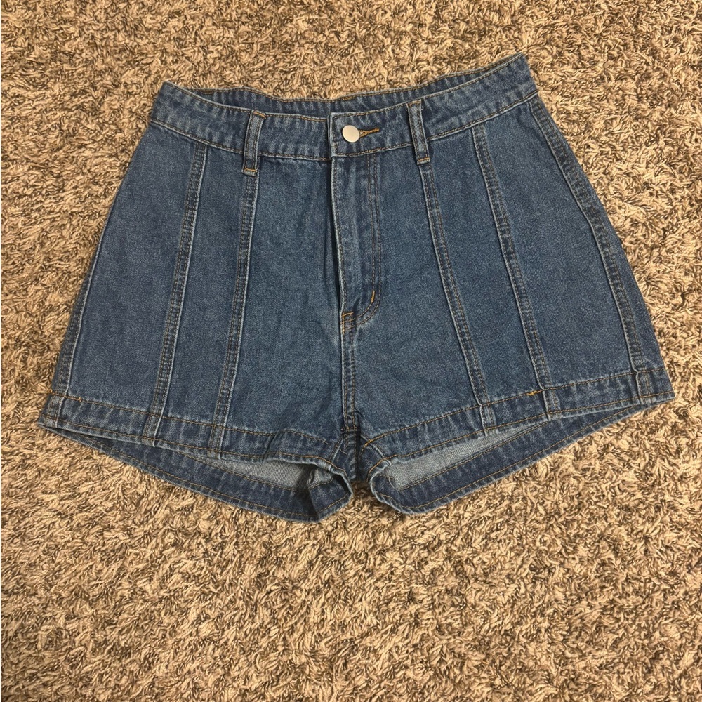 High-Waisted Denim Shorts Blue Size 6